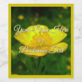 パーソナライズされたキンポウゲのボトルラベル ワインラベル (シングルラベル)