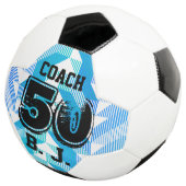 パーソナライズされたキープサケティール（緑がかった色）ブルーストライプ サッカーボール (3/4)