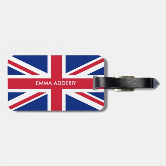 パーソナライズされたキ統一されたングダム国旗 ラゲッジタグ (裏面横)