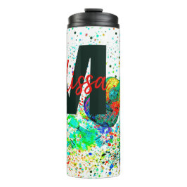 パーソナライズされたギターとコードのしぶきサーマルTシャツ タンブラー