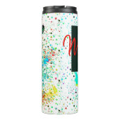 パーソナライズされたギターとコードのしぶきサーマルTシャツ タンブラー (裏面)