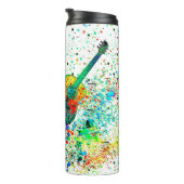 パーソナライズされたギターとコードのしぶきサーマルTシャツ タンブラー (回転右)