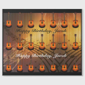 パーソナライズされたギター・音楽誕生日 ラッピングペーパー (フラット)