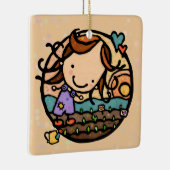 パーソナライズされたギフト大好きガーデニング自然ガール セラミックオーナメント (右)