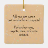 パーソナライズされたギフト大好きガーデニング自然ガール セラミックオーナメント (裏面)