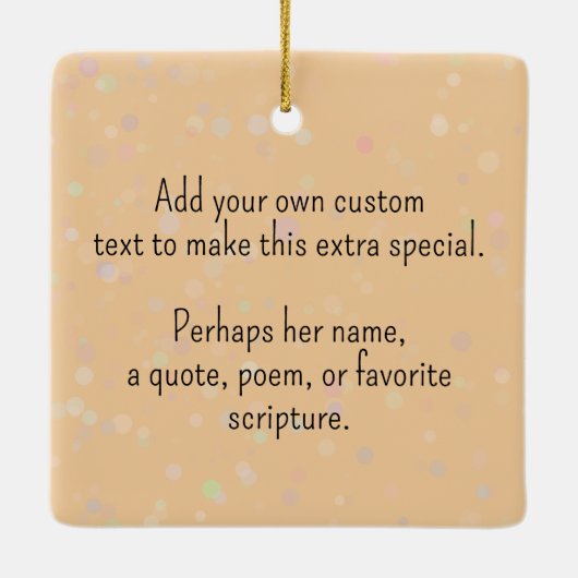 パーソナライズされたギフト大好きガーデニング自然ガール セラミックオーナメント (裏面)