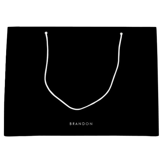 パーソナライズされたギフト大男性へ黒抱き枕 ラージペーパーバッグ (正面)