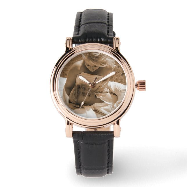 パーソナライズされたギフト用フォトリスト結婚ウォッチ 腕時計 (正面)