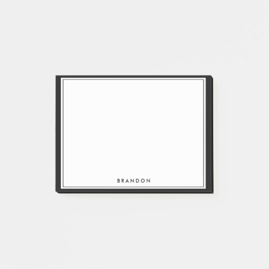 パーソナライズされたギフト男性へブラックポストイット®注意事項 ポストイット (正面)