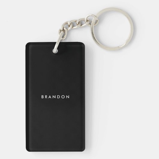 パーソナライズされたギフト男性へ四角形キーチェーン キーホルダー (裏面)