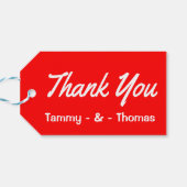 パーソナライズされたギフト赤と白ラベル ギフトタグ (裏面横)