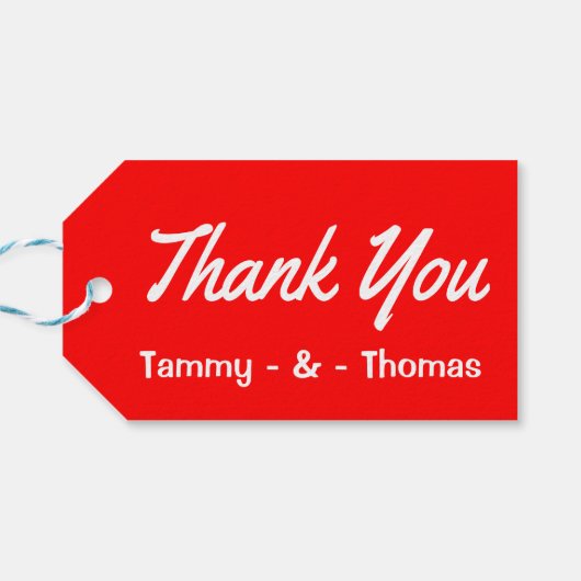 パーソナライズされたギフト赤と白ラベル ギフトタグ (裏面横)