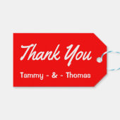 パーソナライズされたギフト赤と白ラベル ギフトタグ (正面(横))