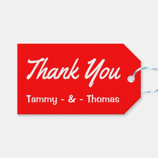 パーソナライズされたギフト赤と白ラベル ギフトタグ (正面(横))