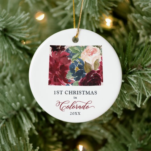 パーソナライズされたギフト1stクリスマスインコロラド州 セラミックオーナメント (ツリー)