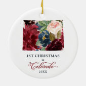パーソナライズされたギフト1stクリスマスインコロラド州 セラミックオーナメント (裏面)