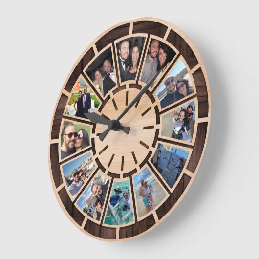 パーソナライズされたギフト – 自分のギフトをカスタム作成 ラージ壁時計 (傾斜)