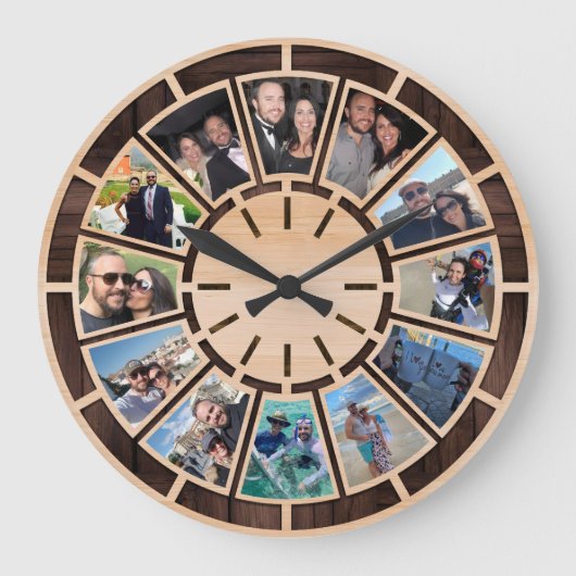 パーソナライズされたギフト – 自分のギフトをカスタム作成 ラージ壁時計 (正面)