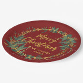 パーソナライズされたクエレガントリスマスリース紙プレート ペーパープレート (アングル)