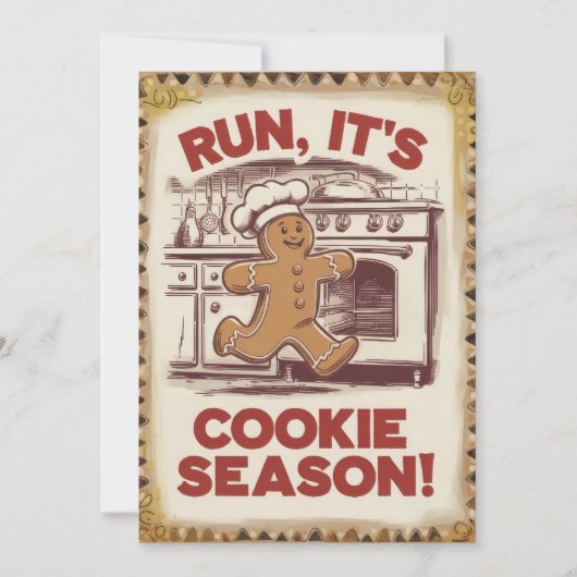 パーソナライズされたクッキーシーズンの面白いヴィンテージ シーズンカード (正面)