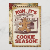 パーソナライズされたクッキーシーズンの面白いヴィンテージ シーズンカード (正面/裏面)