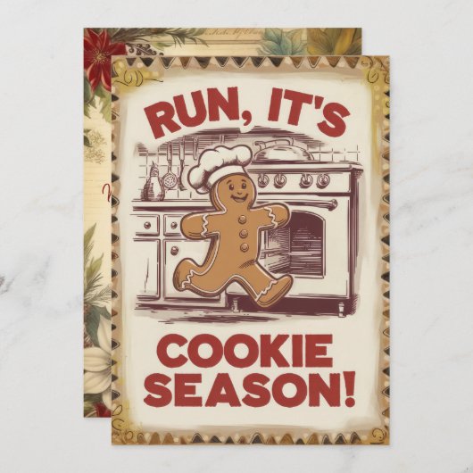 パーソナライズされたクッキーシーズンの面白いヴィンテージ , シーズンカード (正面/裏面)