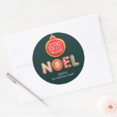 パーソナライズされたクッキー ノエル バブル ホリデー ラウンドシール (封筒)