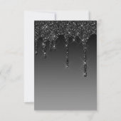 パーソナライズされたクラウン&ドリップグリッター誕生日 招待状 (裏面)