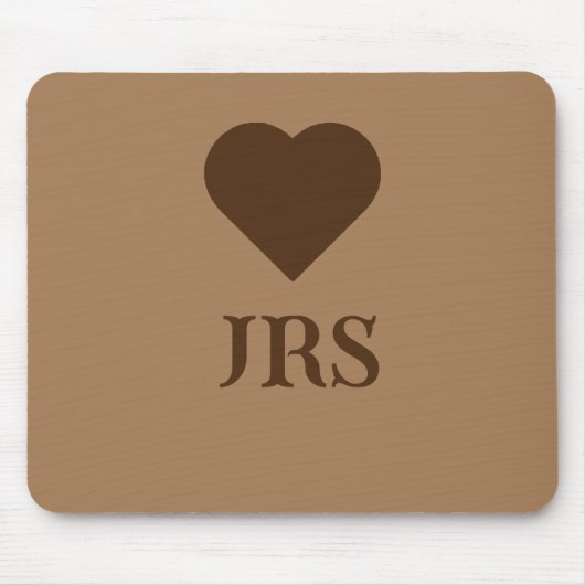 パーソナライズされたクラシックエレガントイニシャルブラウン マウスパッド (正面)