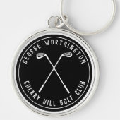 パーソナライズされたクラシックカスタムゴルフクラブブラック キーホルダー (正面)