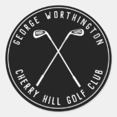 パーソナライズされたクラシックカスタムゴルフクラブブラック ラウンドシール (正面)