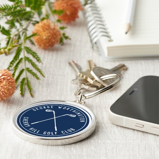 パーソナライズされたクラシックカスタムゴルフクラブ海軍 キーホルダー (側面)