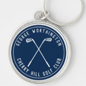 パーソナライズされたクラシックカスタムゴルフクラブ海軍 キーホルダー (正面)