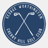 パーソナライズされたクラシックカスタムゴルフクラブ海軍 ラウンドシール (正面)