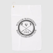 パーソナライズされたクラシックゴルフクラブネームカスタム ゴルフタオル (正面)