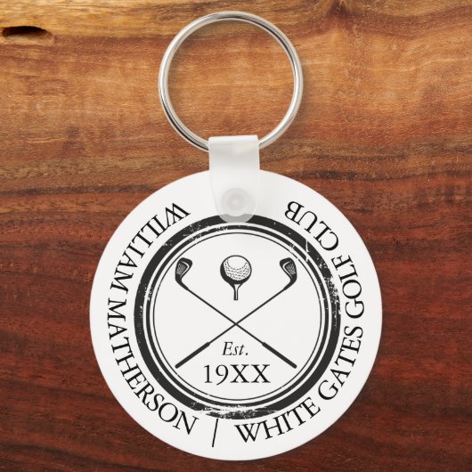 パーソナライズされたクラシックゴルフクラブネーム キーホルダー (正面)