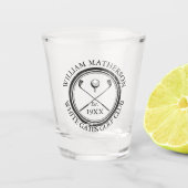 パーソナライズされたクラシックゴルフクラブネーム ショットグラス (正面)