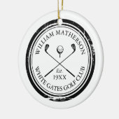 パーソナライズされたクラシックゴルフクラブネーム セラミックオーナメント (左)