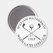 パーソナライズされたクラシックゴルフクラブネーム マグネット (正面/裏面)