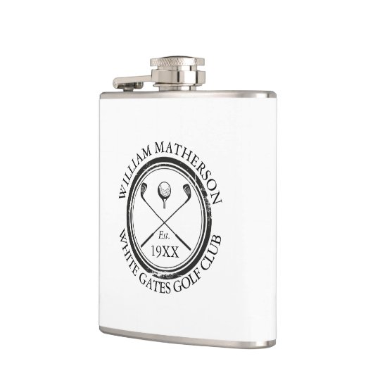 パーソナライズされたクラシックゴルフクラブ名 フラスク (左)