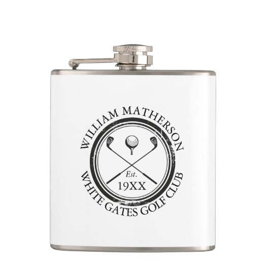 パーソナライズされたクラシックゴルフクラブ名 フラスク (正面)