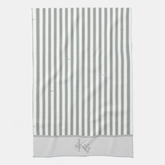 パーソナライズされたクラシックサージキッチンストライプのタオル キッチンタオル (縦)