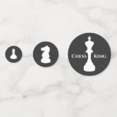 パーソナライズされたクラシックチェス駒キングクイーン コンフェッティ (正面)