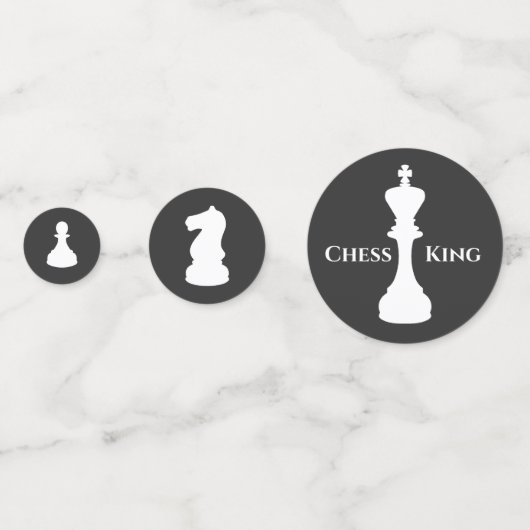 パーソナライズされたクラシックチェス駒キングクイーン コンフェッティ (正面)