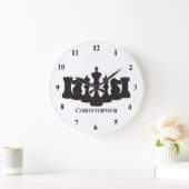 パーソナライズされたクラシックチェス駒キング ラージ壁時計 (ホーム)