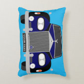 パーソナライズされたクラシックブルーブリティッシュリムジンカー アクセントクッション (正面(垂直))