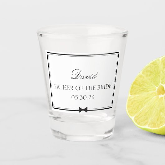 パーソナライズされたクラシックボウタイ新婦の父 ショットグラス (正面)