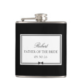 パーソナライズされたクラシックボウタイ新婦の父 フラスク (正面)