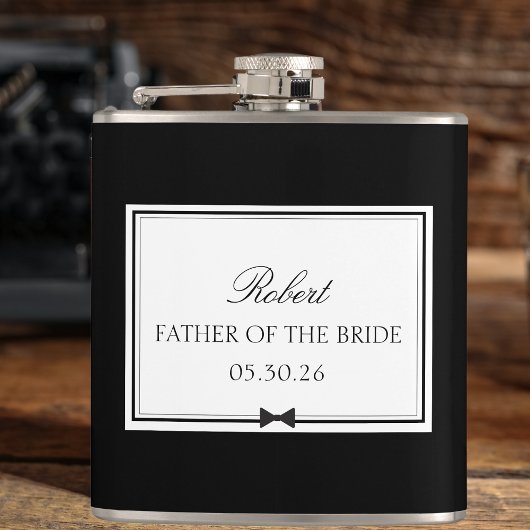 パーソナライズされたクラシックボウタイ新婦の父 フラスク