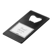 パーソナライズされたクラシックモダンシンプルボウタイグルームホテル クレジットカード栓抜き (正面アングル)